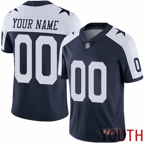 Limited Navy Blue Youth Alternate Jersey NFL Customized Football Dallas Cowboys Vapor Untouchable Throwback->customized nfl jersey->Custom Jersey